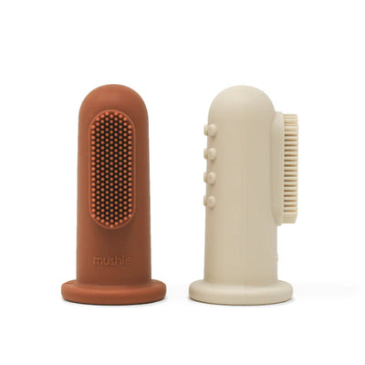 Kit de Escovas Dededeiras Mushie Clay/Shifting Sand - Material Suave e Seguro